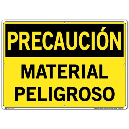 Vestil Polystyrene Sign, 14-1/2" Height, 20-1/2" Width, Polystyrene, Rectangle, Spanish SI-C-44-E-PS-040-S